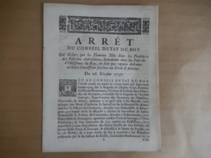 Arrêt du Conseil d’État du Roy - Les Flamans Nez dans les Provinces des Pays-bas Autrichiens Arrêt du Conseil d’État du Roy - Les Flamans Nez dans les Provinces des Pays-bas Autrichiens