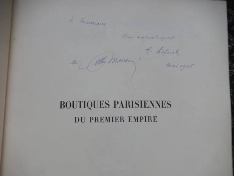 Boutiques parisiennes du Premier Empire