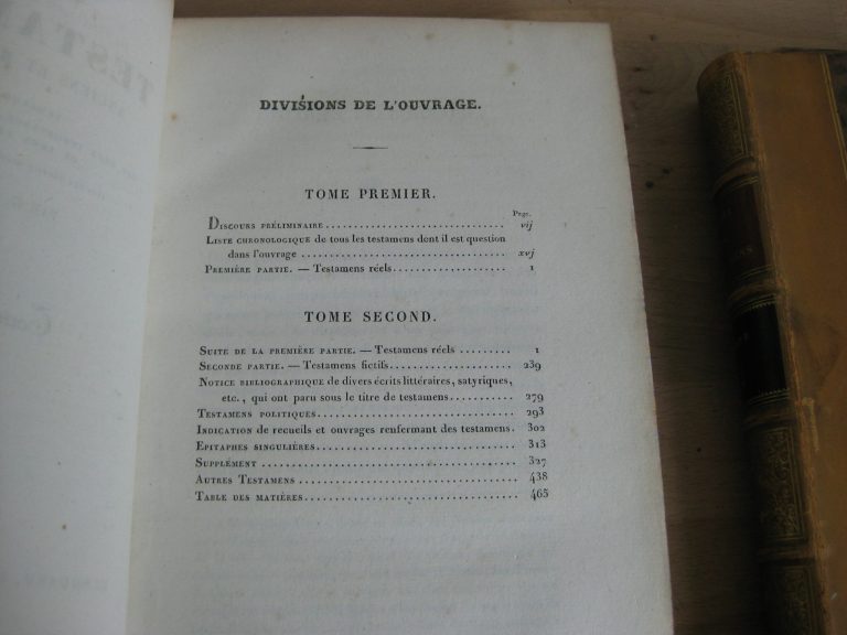 Choix de testamens anciens et modernes, remarquables par leur importance, leur singularité, et leur bizarrerie 