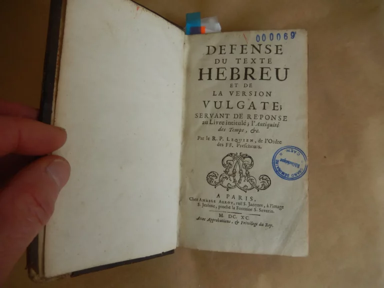 Défense du texte hébreu et de la version vulgate