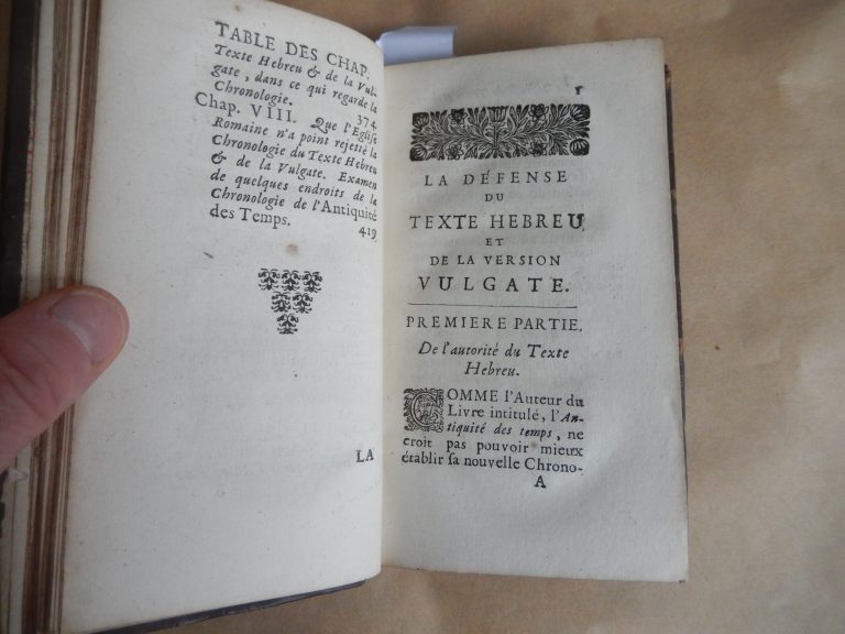 Défense du texte hébreu et de la version vulgate