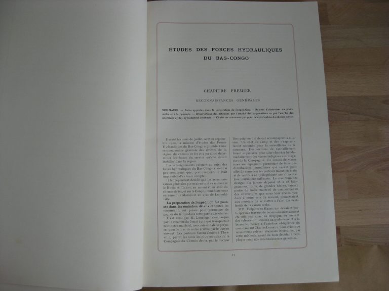 Etudes des forces hydrauliques du Bas-Congo 1910-1911