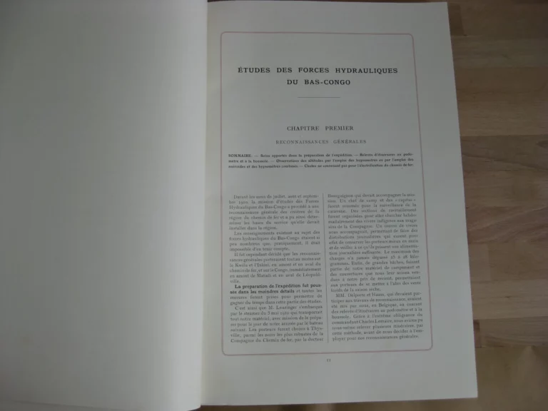 Etudes des forces hydrauliques du Bas-Congo 1910-1911
