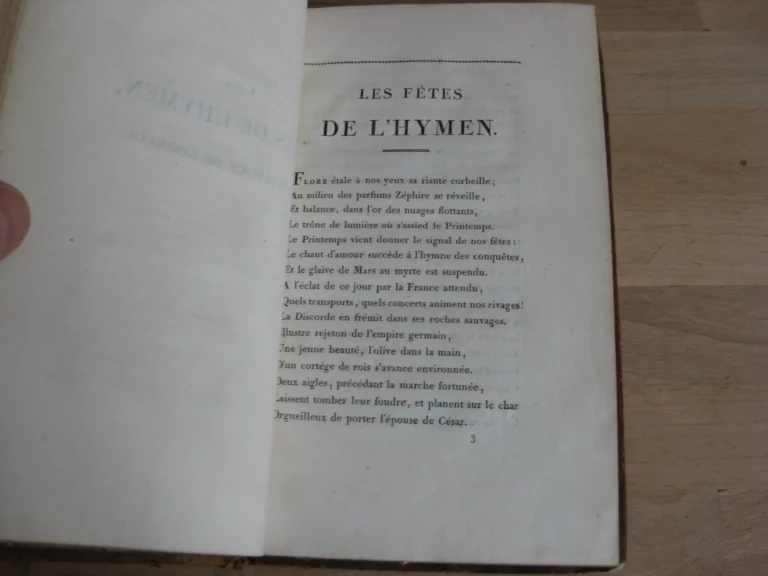 L'Hymen et la naissance, ou Poésies en l'honneur de leurs majestés impériales et royales