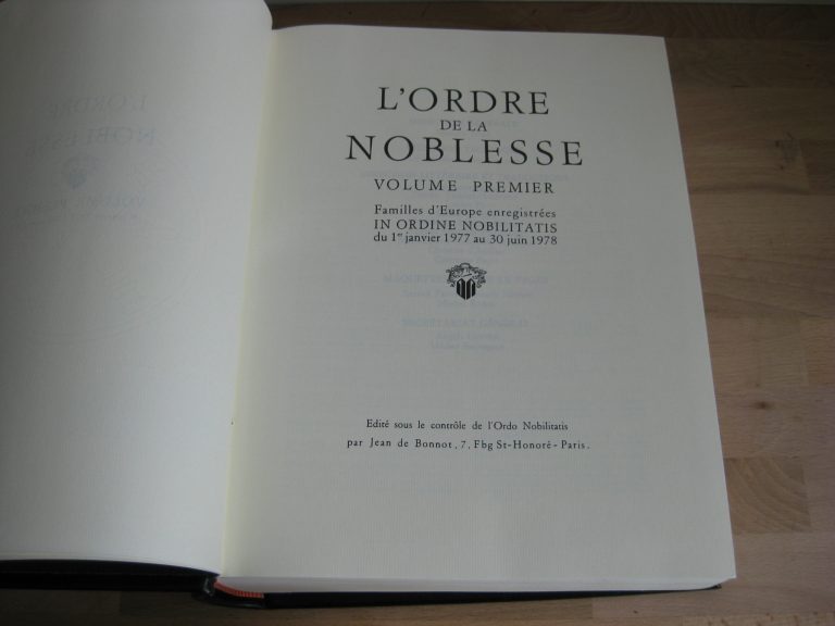 L’ordre de la noblesse - 7 volumes, complet