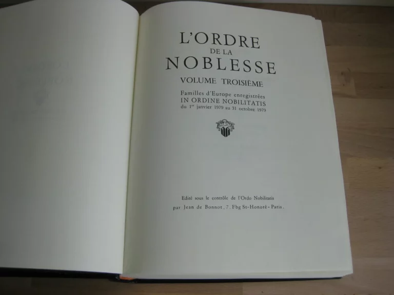 L’ordre de la noblesse - 7 volumes, complet