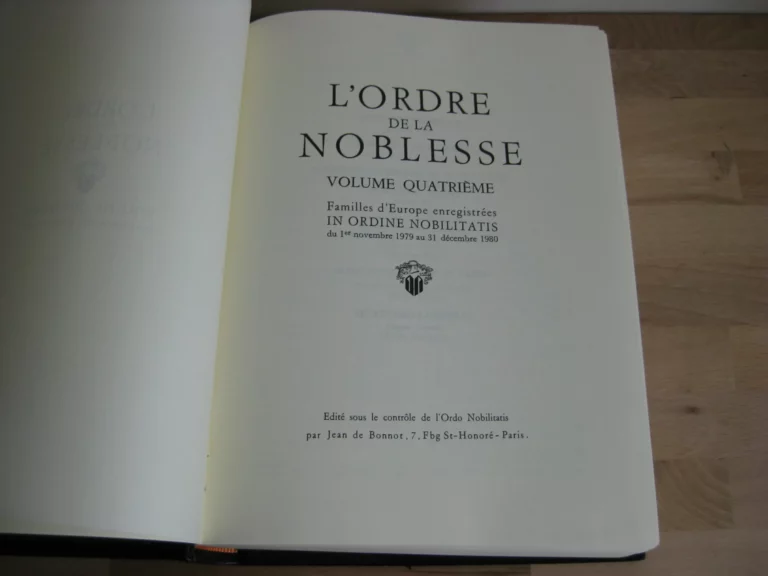 L’ordre de la noblesse - 7 volumes, complet