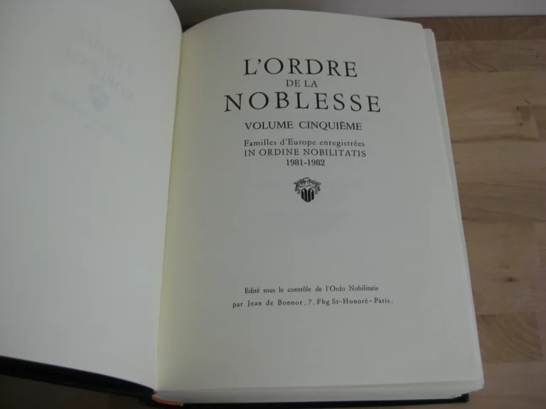 L’ordre de la noblesse - 7 volumes, complet