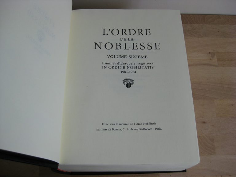 L’ordre de la noblesse - 7 volumes, complet