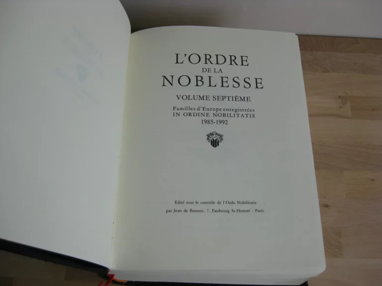 L’ordre de la noblesse - 7 volumes, complet
