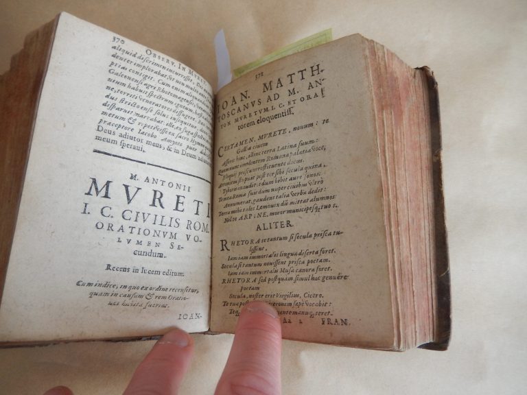 M. Antonii Mureti. Presbyteri I.C. et civis romani oratoris ac poetae clarissimi, Epistolae, hymni sacri, & poemata omnia