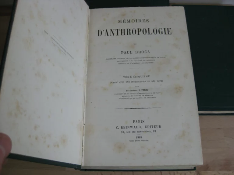 Mémoires d’anthropologie, 5 tomes, complet
