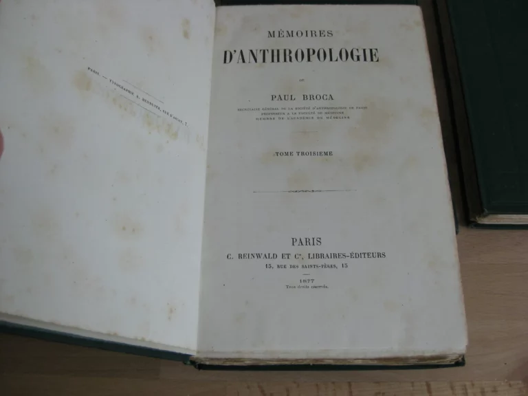 Mémoires d’anthropologie, 5 tomes, complet