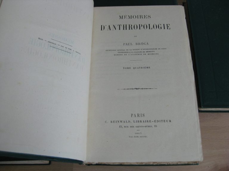 Mémoires d’anthropologie, 5 tomes, complet