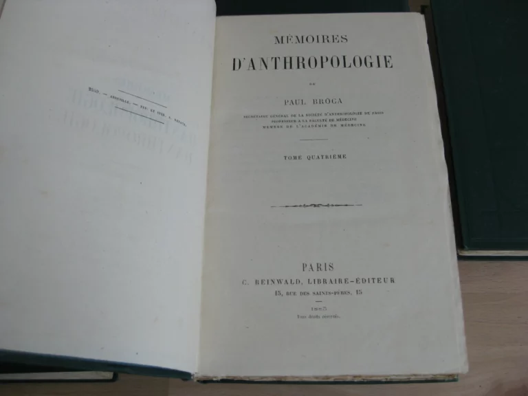 Mémoires d’anthropologie, 5 tomes, complet