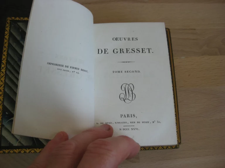 Oeuvres de Gresset, 3 volumes