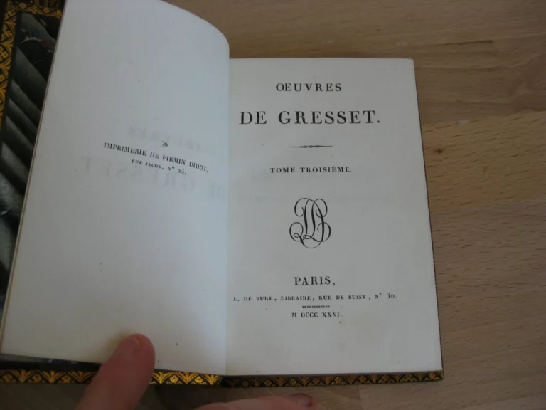 Oeuvres de Gresset, 3 volumes