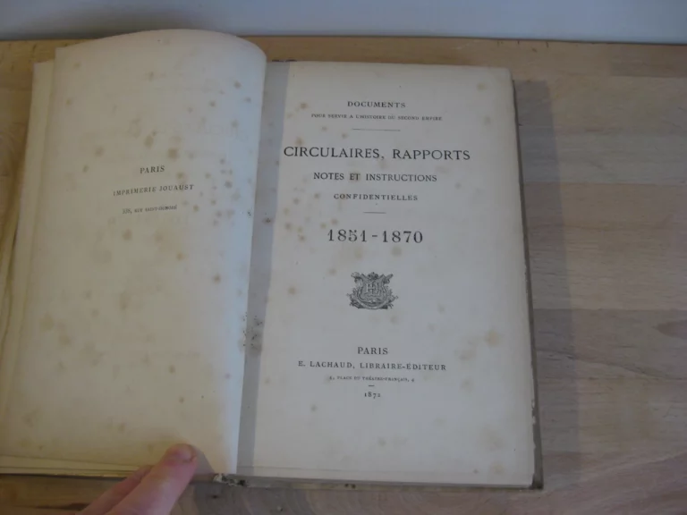 Circulaires, rapports, notes et instructions confidentielles. 1851-1870 Circulaires, rapports, notes et instructions confidentielles. 1851-1870
