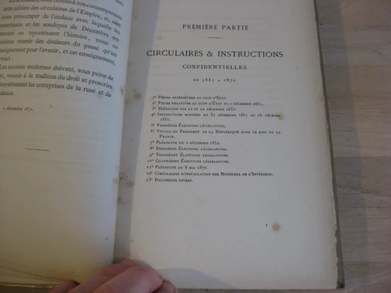 Circulaires, rapports, notes et instructions confidentielles. 1851-1870 Circulaires, rapports, notes et instructions confidentielles. 1851-1870