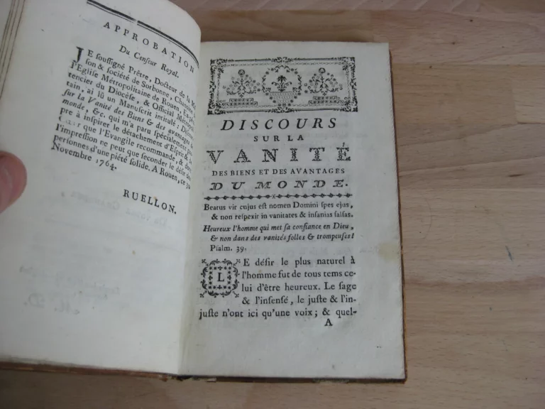 Discours sur la vanité des biens et des avantages du monde