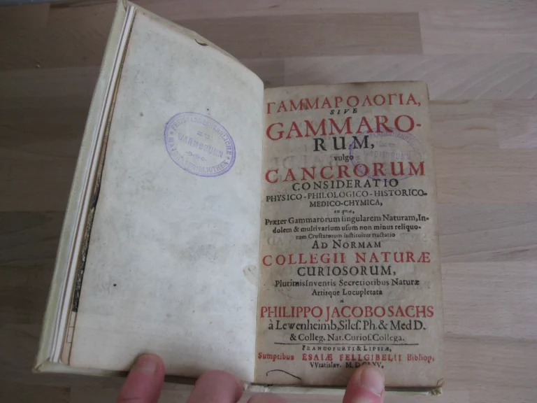 Gammarologia sive Gammarorum, vulgo cancrorum. Édition originale