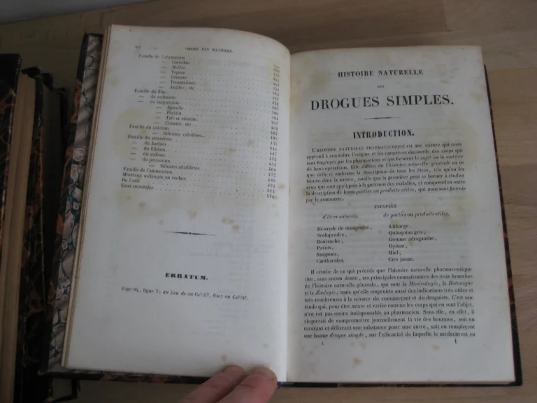 Histoire naturelle des drogues simples ou cours d'histoire naturelle