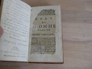 L’état de l’homme dans le pécher originel