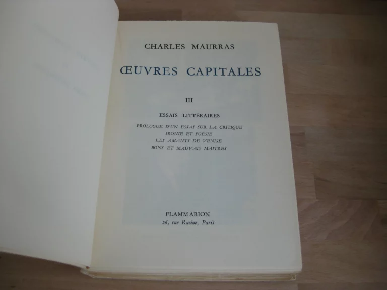 Œuvres capitales, 4 tomes complet