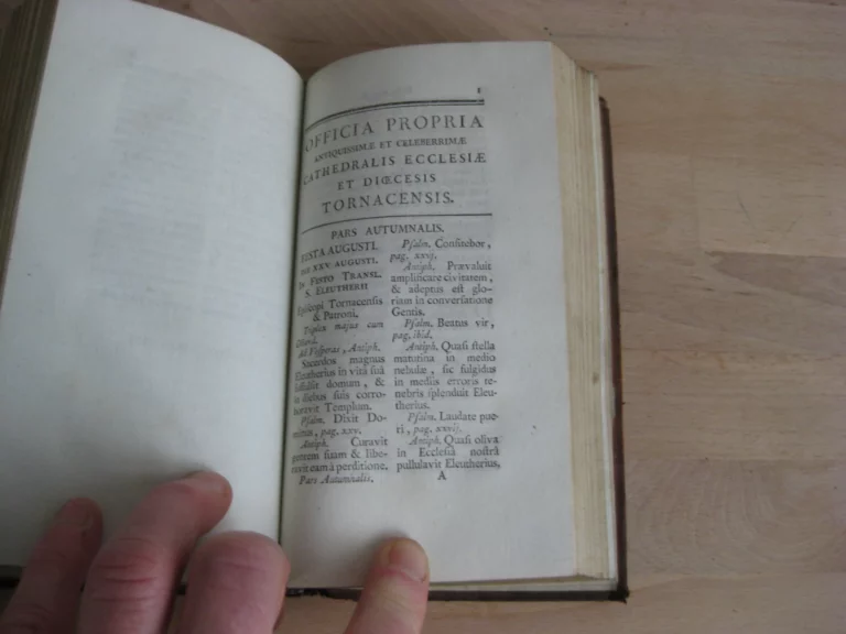 Officia propria antiquissimae et celeberrimae cathedralis ecclesiae et dioecesis Tornacensis