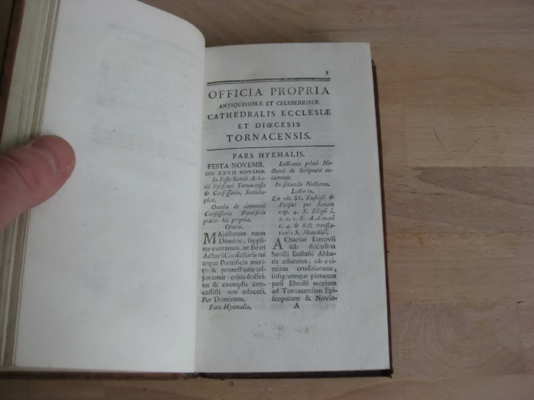 Officia propria antiquissimae et celeberrimae cathedralis ecclesiae et dioecesis Tornacensis