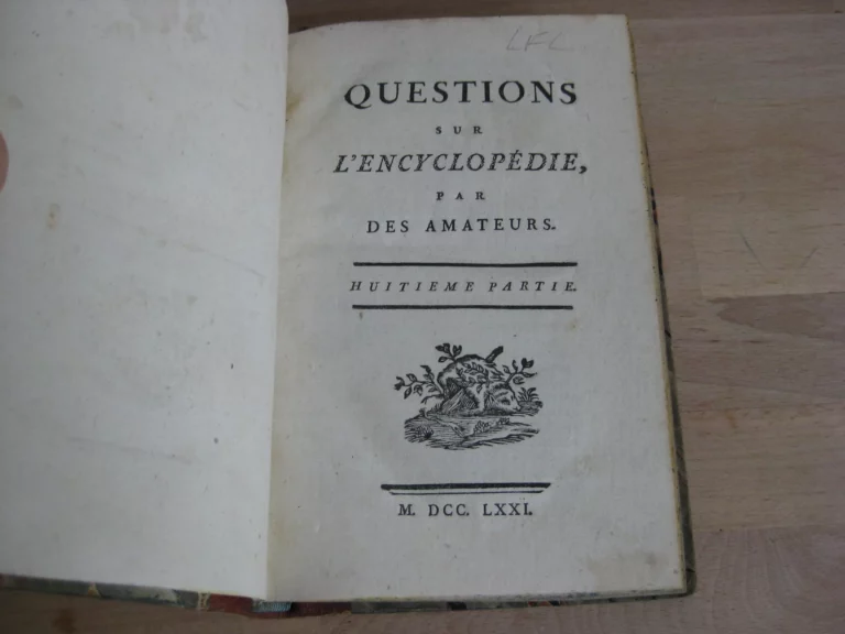 Questions sur l’encyclopédie par des amateurs. Huitième partie