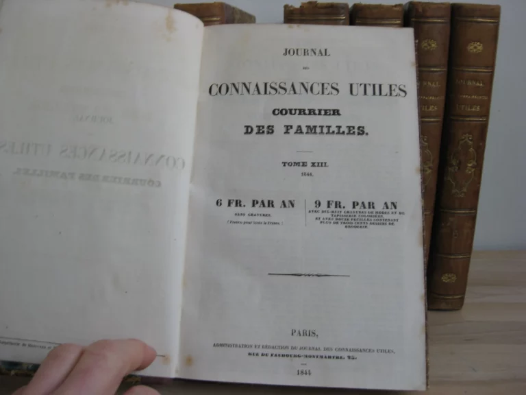 Journal des connaissances utiles - 1831 à 1846, 8 volumes, complet Journal des connaissances utiles - 1831 à 1846, 8 volumes, complet