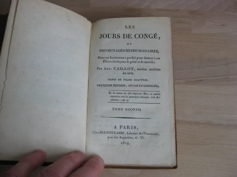 Les jours de congé, ou promenades hebdomadaires