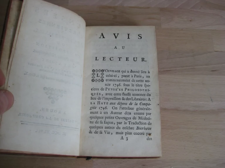 Pensées chrétiennes mises en parallèle, ou en opposition avec les Pensées Philosophies