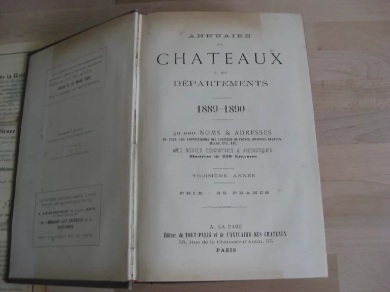 Annuaire des châteaux et des départements 1889-1890 Annuaire des châteaux et des départements 1889-1890