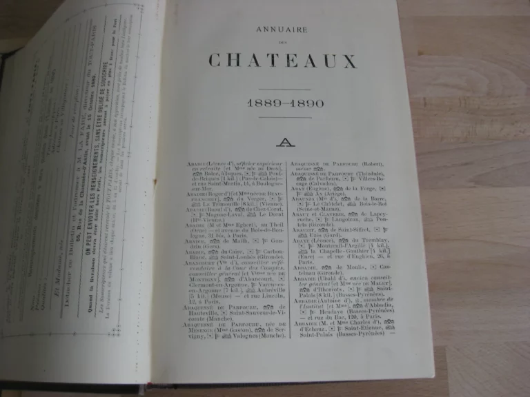 Annuaire des châteaux et des départements 1889-1890 Annuaire des châteaux et des départements 1889-1890