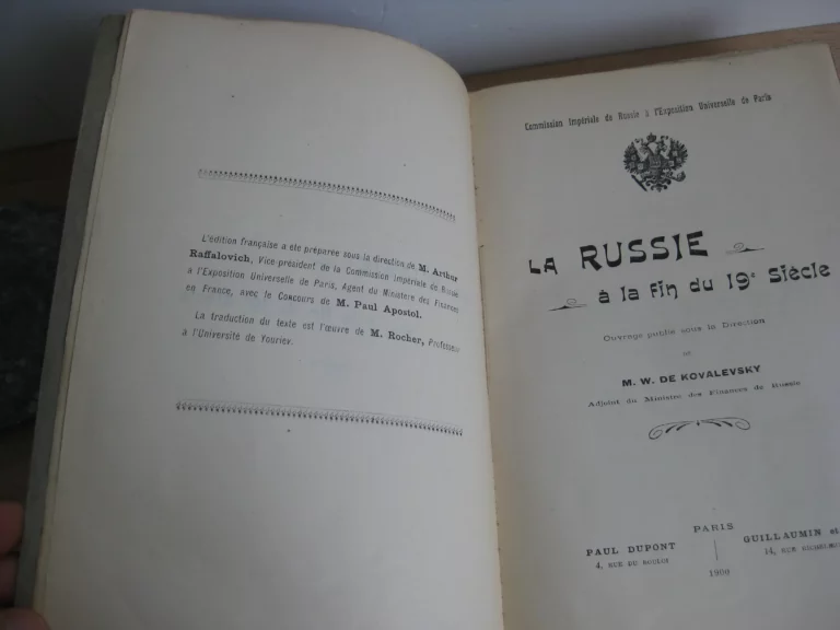 La Russie à la fin du 19ème siècle - M. W. de Kovalevsky (dir.)