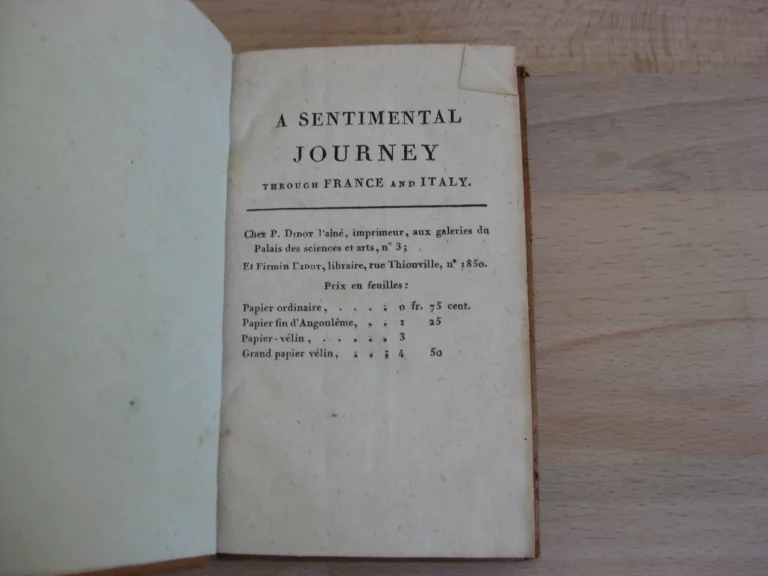 Laurence Stern - A sentimental journey through France