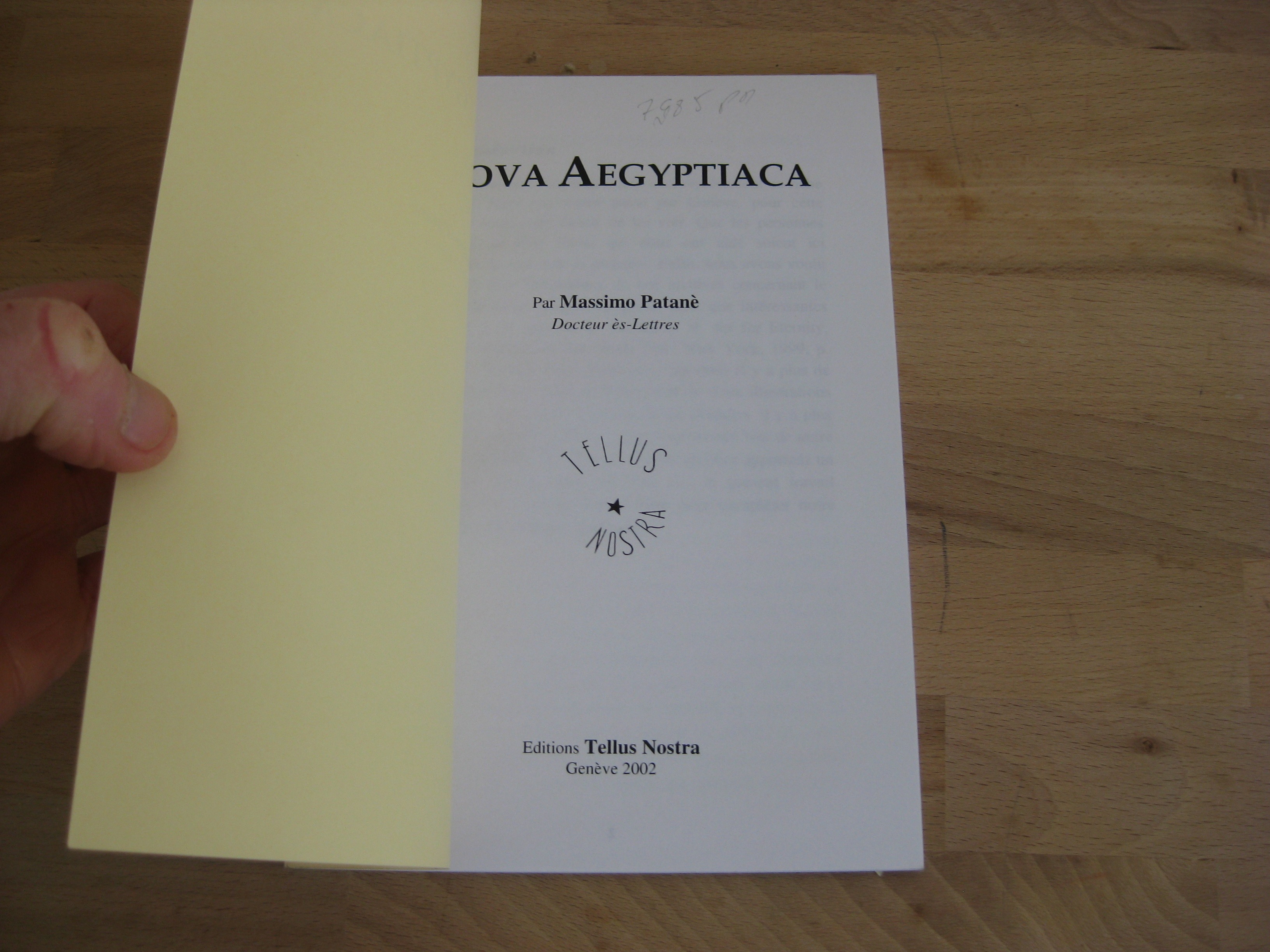 Nova Aegyptiaca - Massimo Patanè