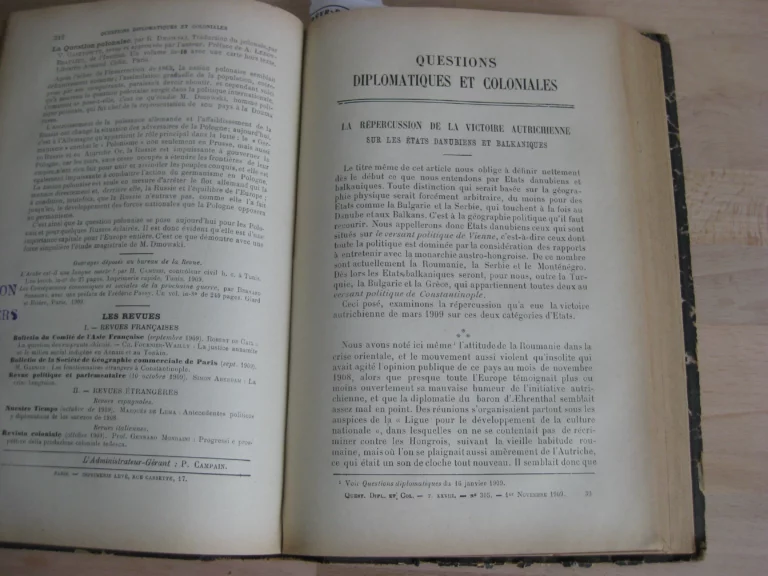 Questions diplomatiques et coloniales. Tome XXVIII. 1909 Questions diplomatiques et coloniales. Tome XXVIII. 1909
