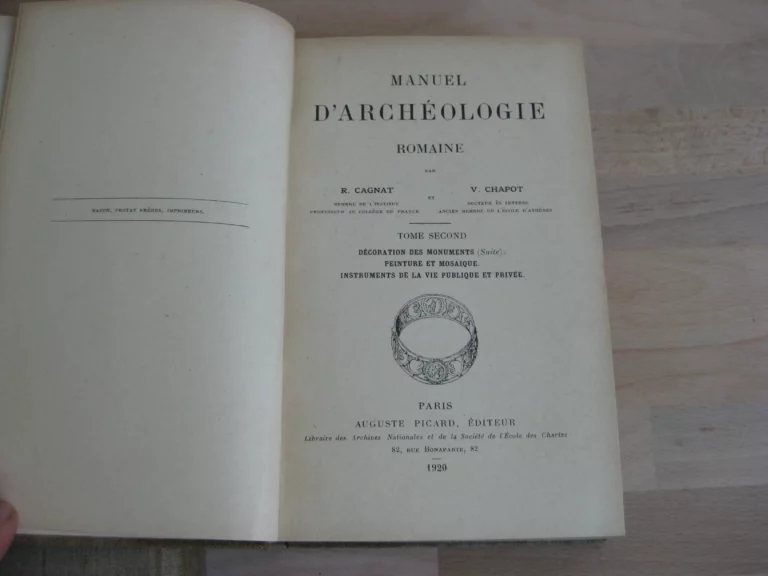Manuel d’archéologie romaine, 2 tomes