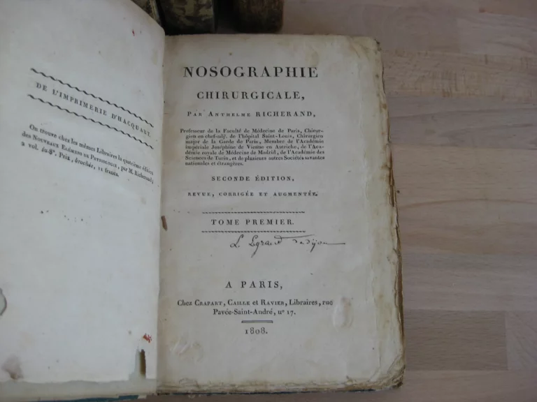 Anthelme Richerand - Nosographie chirurgicale - 1808 Anthelme Richerand - Nosographie chirurgicale - 1808
