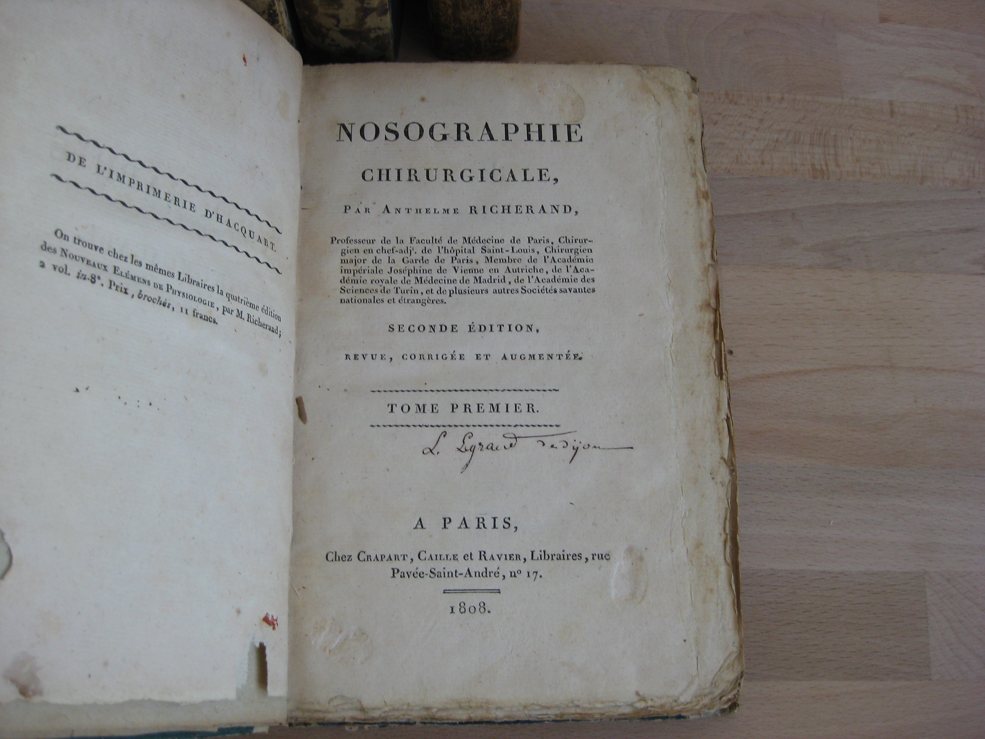 Anthelme Richerand - Nosographie chirurgicale - 1808