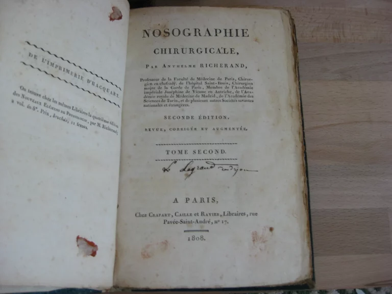 Anthelme Richerand - Nosographie chirurgicale - 1808 Anthelme Richerand - Nosographie chirurgicale - 1808