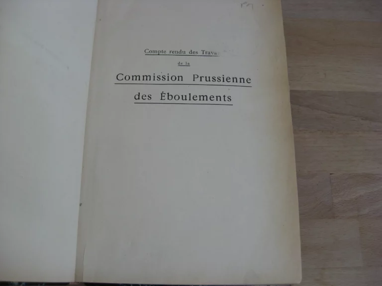 Compte-rendu des Travaux de la Commission prussienne des éboulements Compte-rendu des Travaux de la Commission prussienne des éboulements