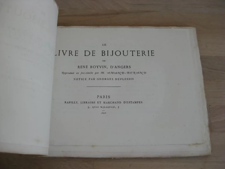 Le livre de bijouterie de René Boyvin, d’Angers Le livre de bijouterie de René Boyvin, d’Angers