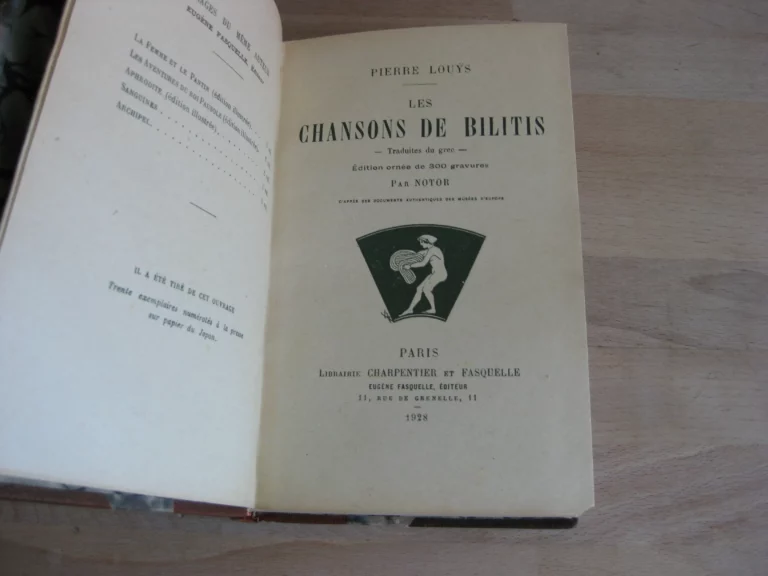 Les chansons de Bilitis - Pierre Louÿs / Notor Les chansons de Bilitis - Pierre Louÿs / Notor