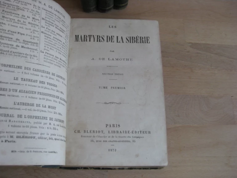 Les martyrs de la Sibérie, tomes I à IV, complet - A. de Lamothe