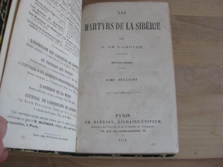 Les martyrs de la Sibérie, tomes I à IV, complet - A. de Lamothe