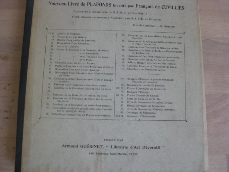 L’œuvre de De Cuvilliès. époque Louis XV. Nouveau livre de plafonds inventé par François de Cuvilliès.